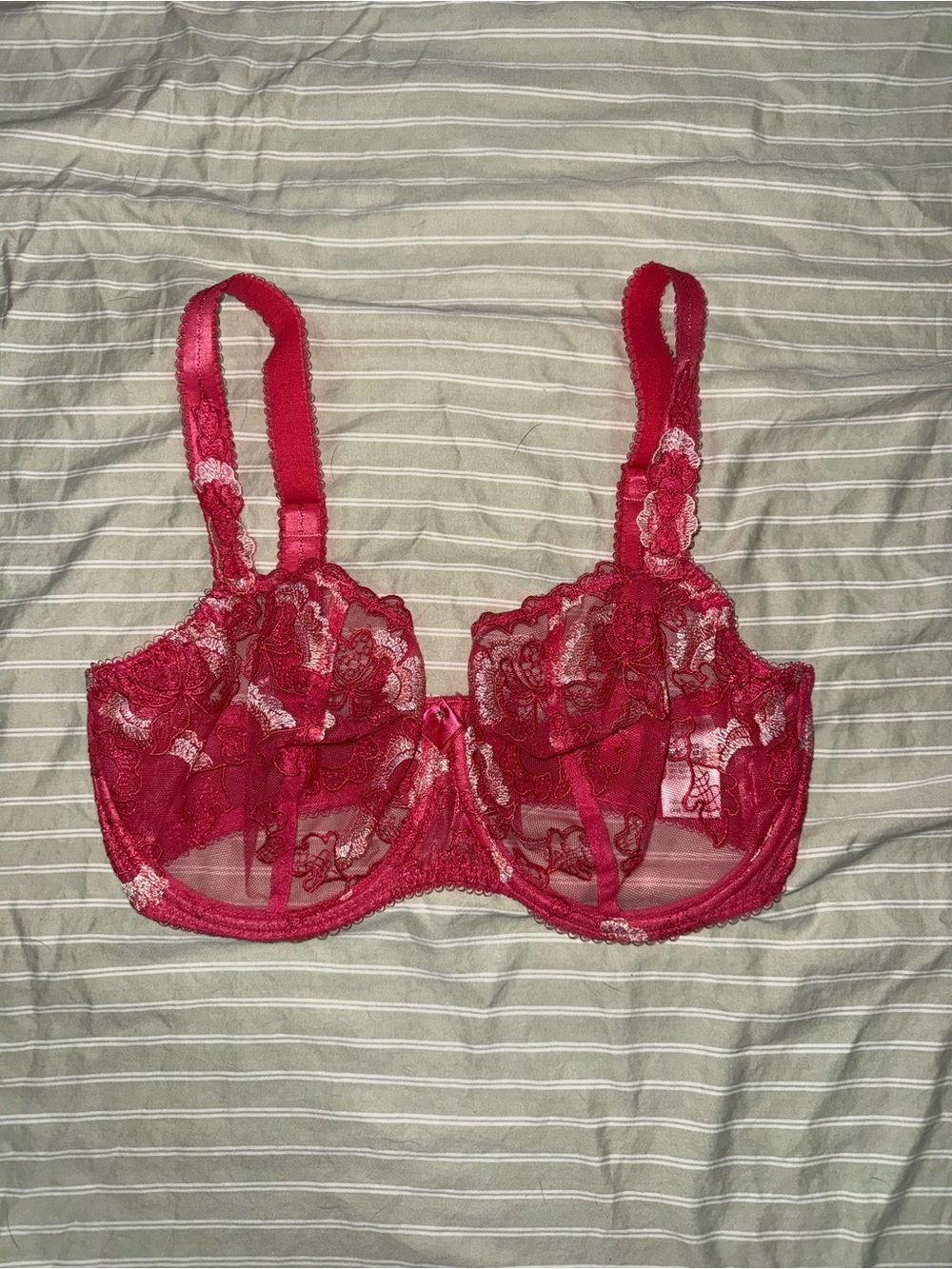 Fantasie Hot Pink Sheer Lace Underwire Bra